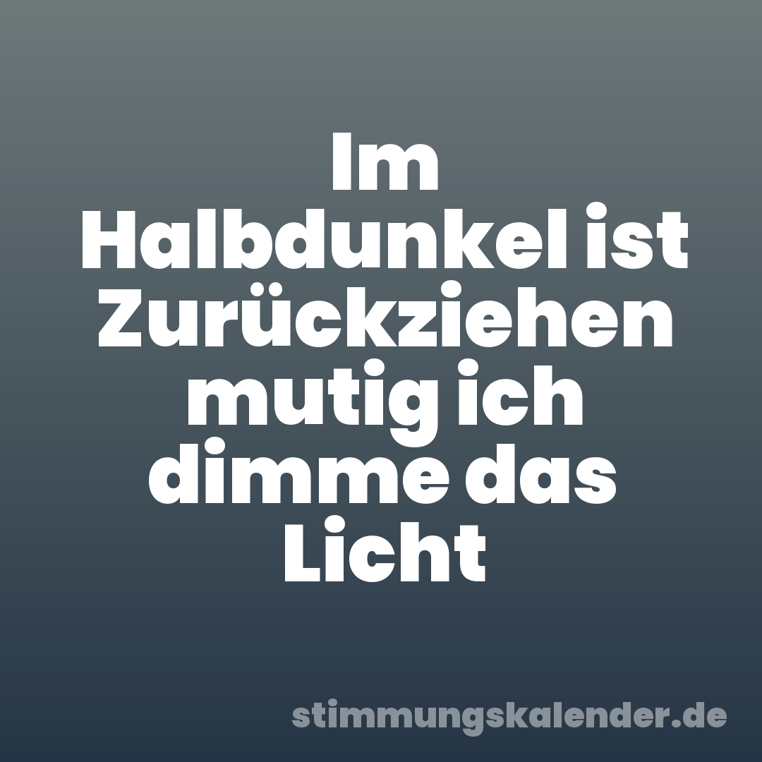 Im Halbdunkel ist Zurückziehen mutig ich dimme das Licht