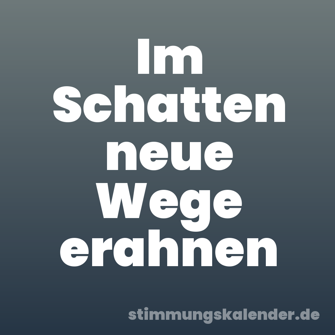 Im Schatten neue Wege erahnen