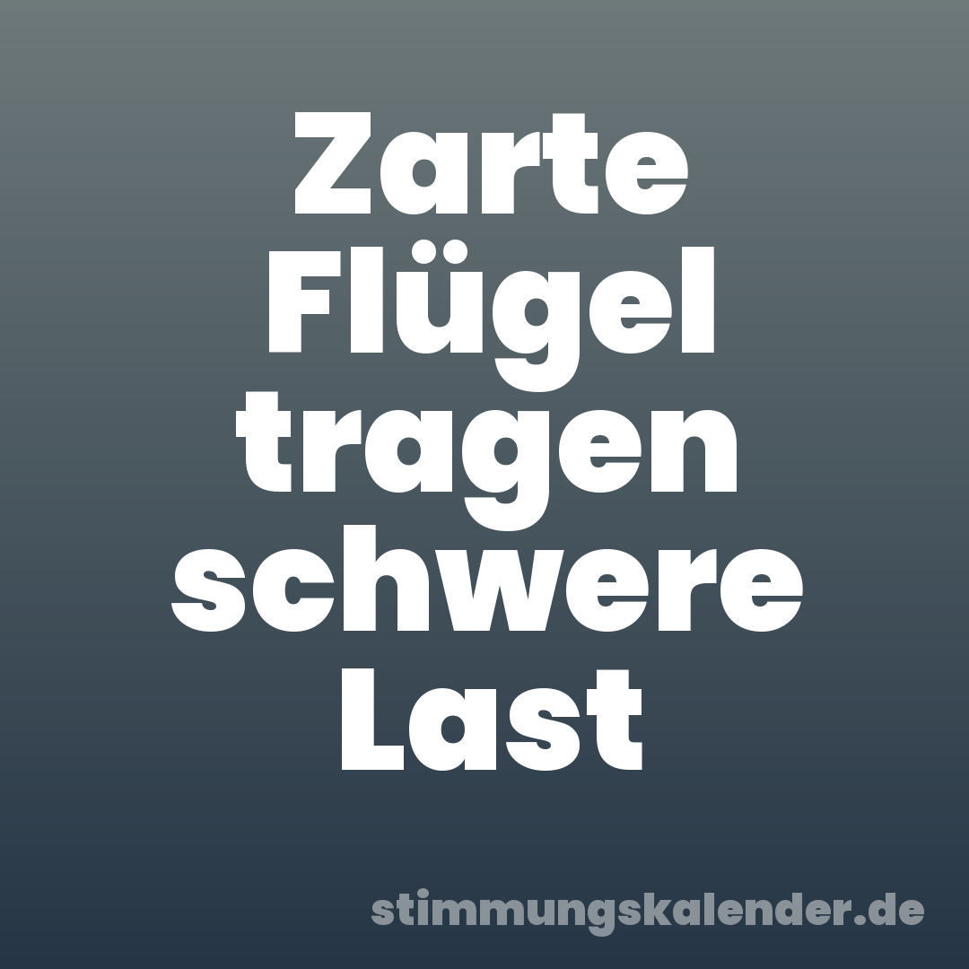 Zarte Flügel tragen schwere Last