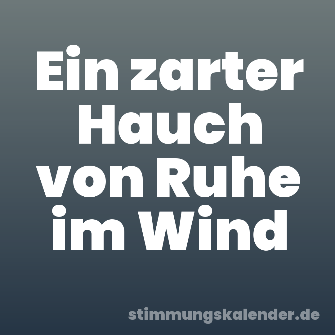 Ein zarter Hauch von Ruhe im Wind