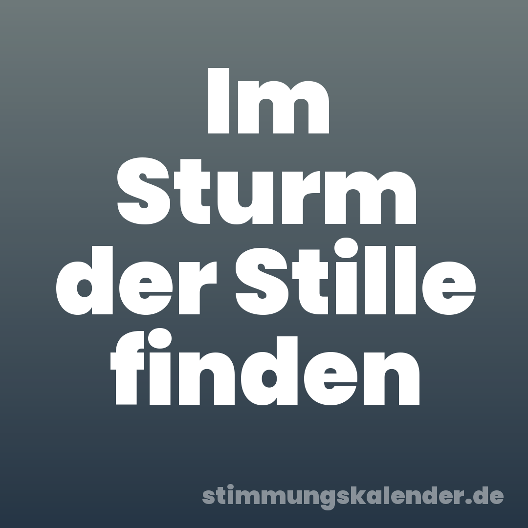 Im Sturm der Stille finden