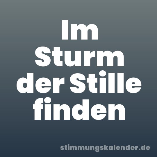 Im Sturm der Stille finden