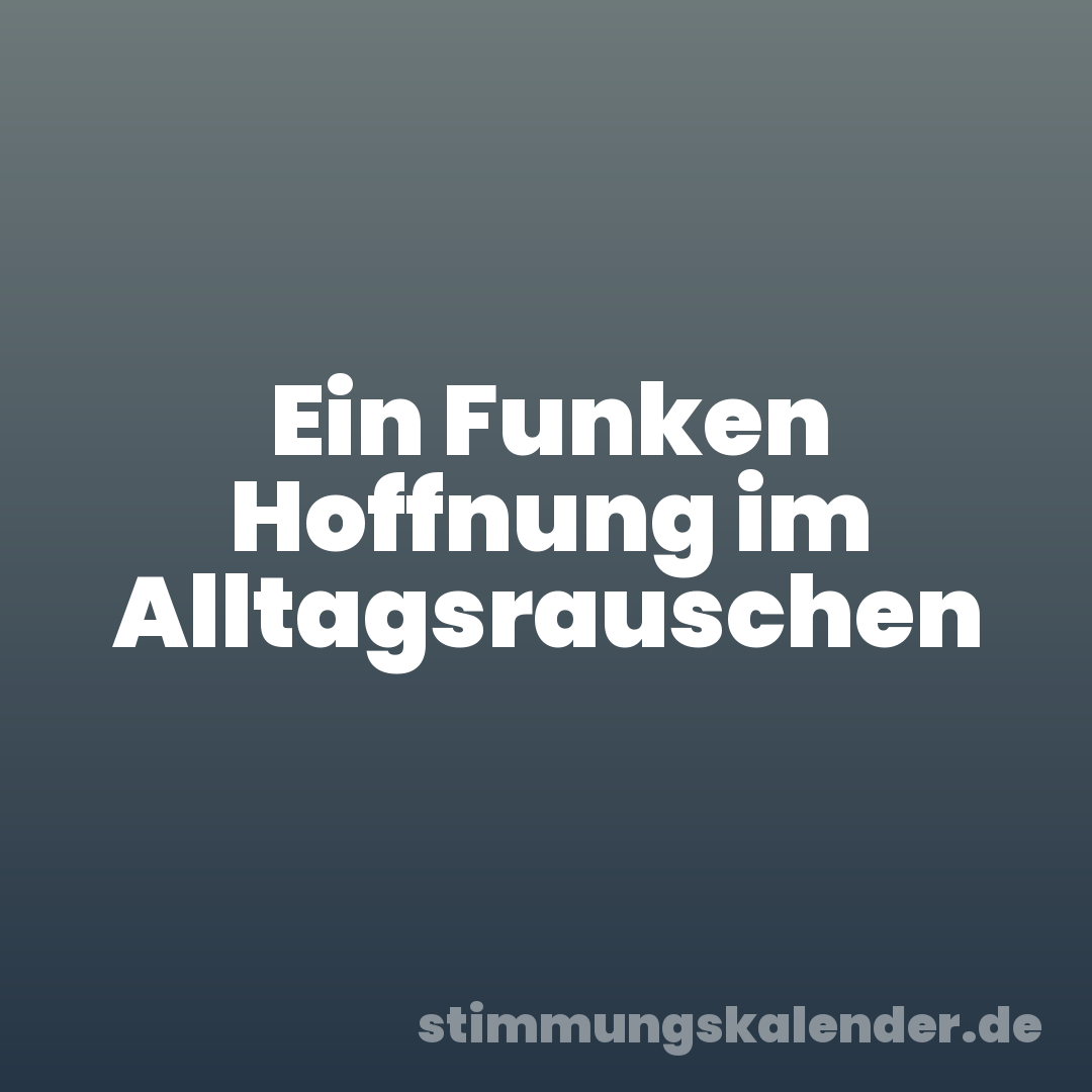 Ein Funken Hoffnung im Alltagsrauschen