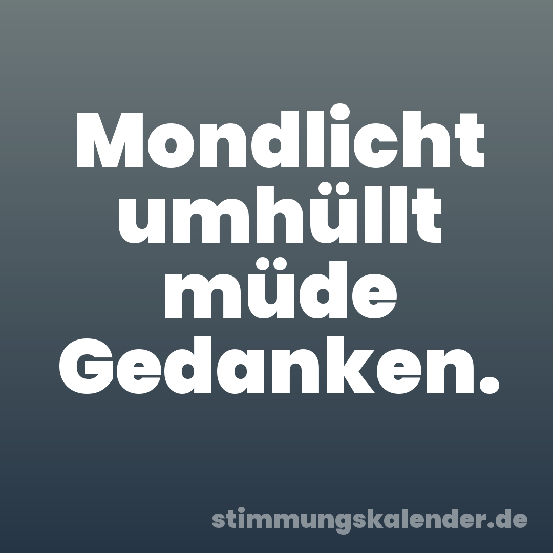 Mondlicht umhüllt müde Gedanken.