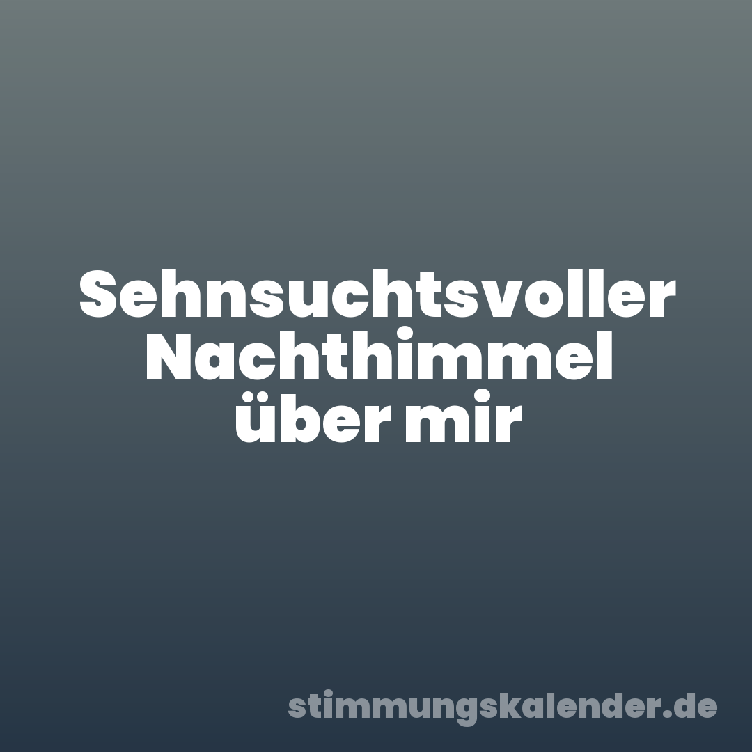 Sehnsuchtsvoller Nachthimmel über mir