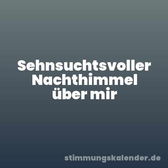 Sehnsuchtsvoller Nachthimmel über mir