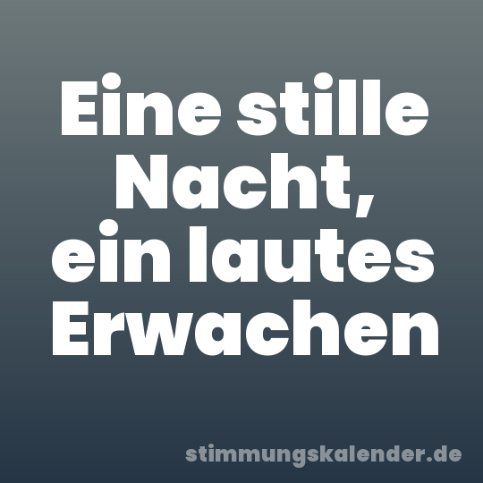 Eine stille Nacht, ein lautes Erwachen