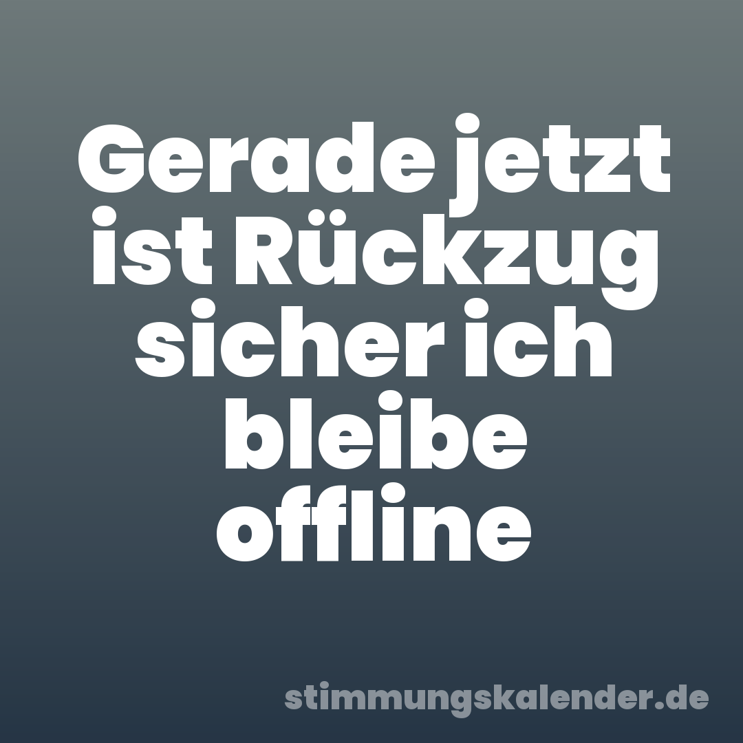 Gerade jetzt ist Rückzug sicher ich bleibe offline