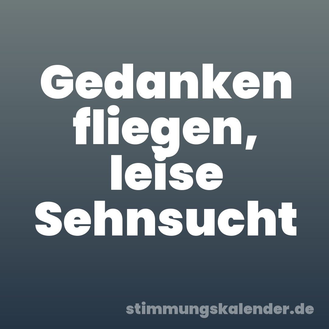 Gedanken fliegen, leise Sehnsucht