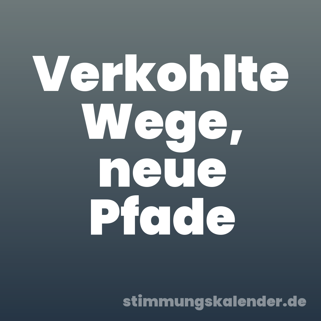Verkohlte Wege, neue Pfade