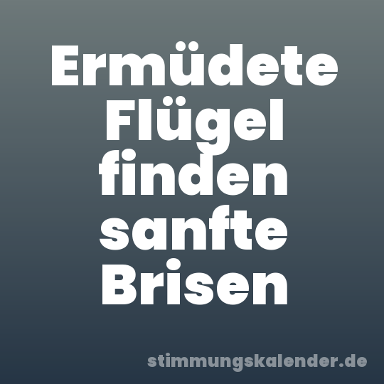 Ermüdete Flügel finden sanfte Brisen
