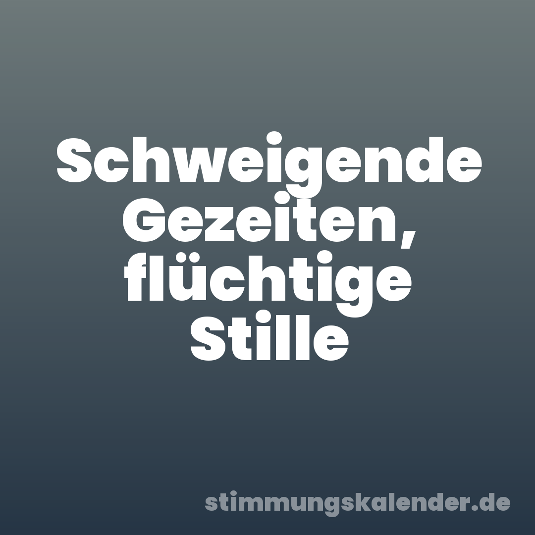 Schweigende Gezeiten, flüchtige Stille