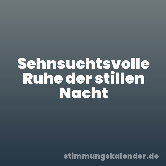 Sehnsuchtsvolle Ruhe der stillen Nacht