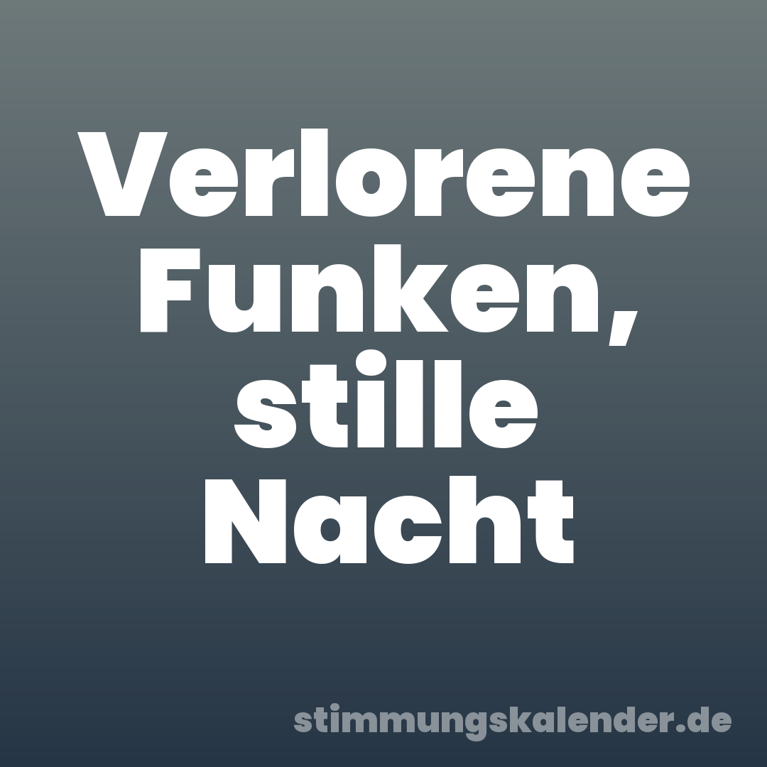 Verlorene Funken, stille Nacht