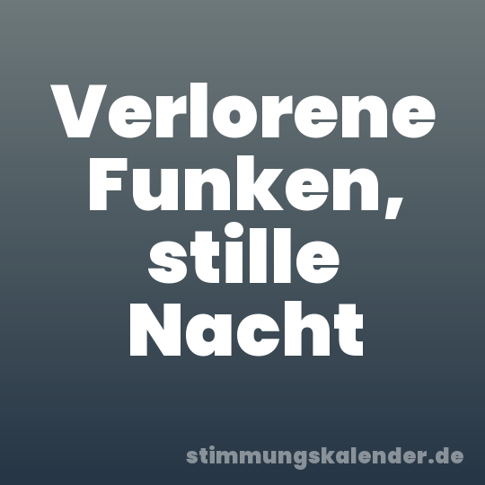 Verlorene Funken, stille Nacht