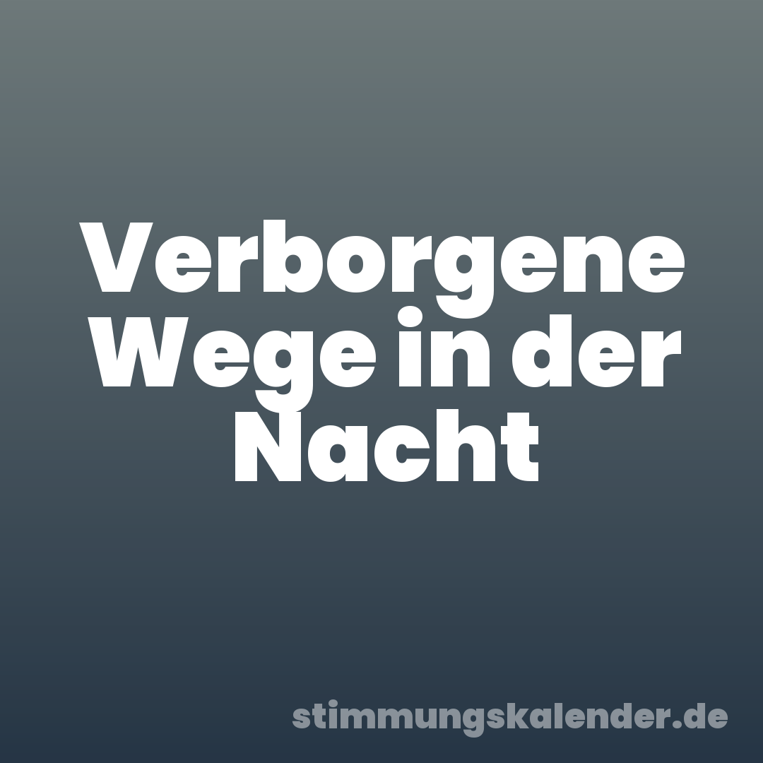 Verborgene Wege in der Nacht