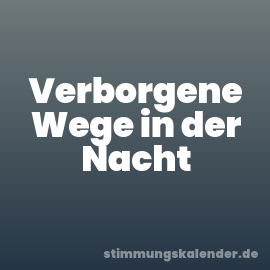 Verborgene Wege in der Nacht