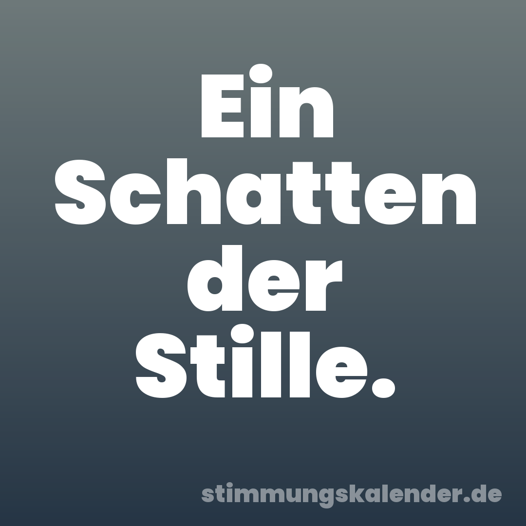 Ein Schatten der Stille.