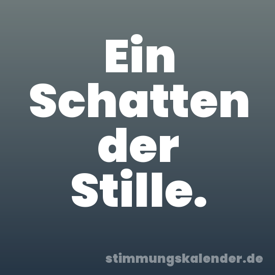 Ein Schatten der Stille.