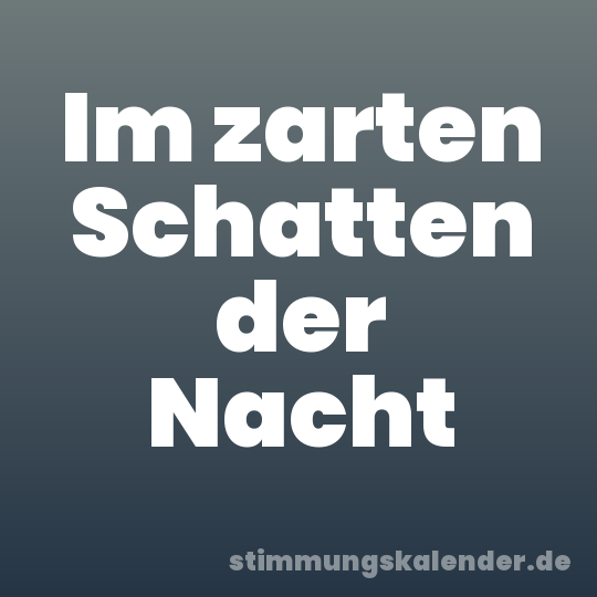 Im zarten Schatten der Nacht