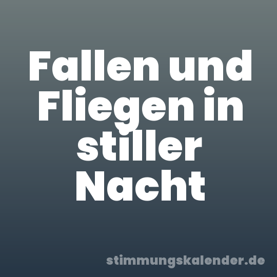 Fallen und Fliegen in stiller Nacht