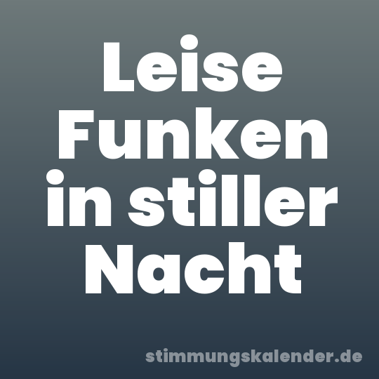 Leise Funken in stiller Nacht