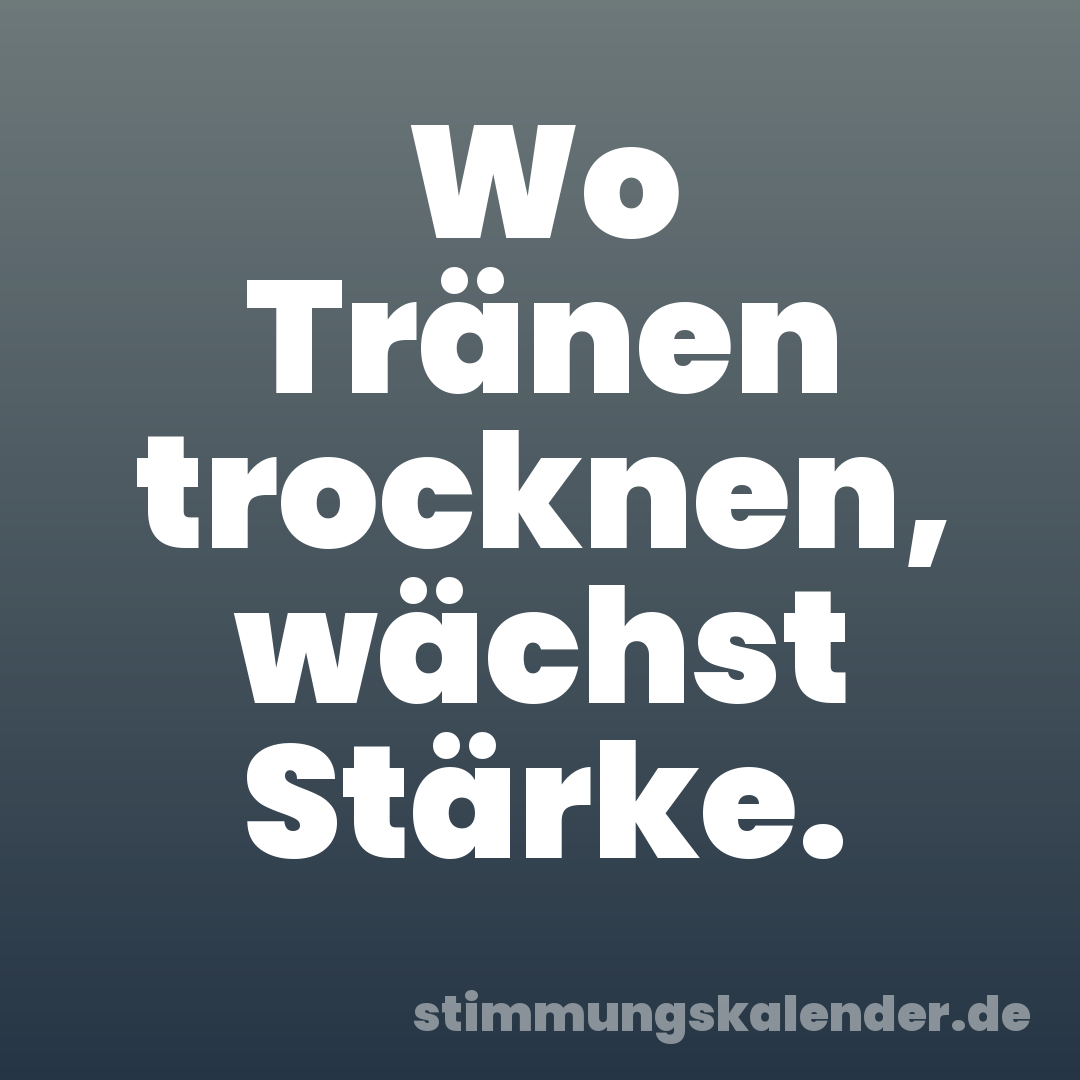 Wo Tränen trocknen, wächst Stärke.