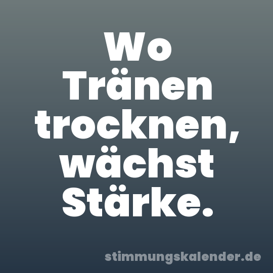 Wo Tränen trocknen, wächst Stärke.