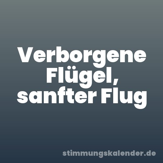Verborgene Flügel, sanfter Flug