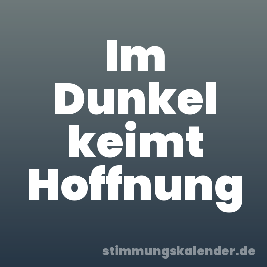 Im Dunkel keimt Hoffnung