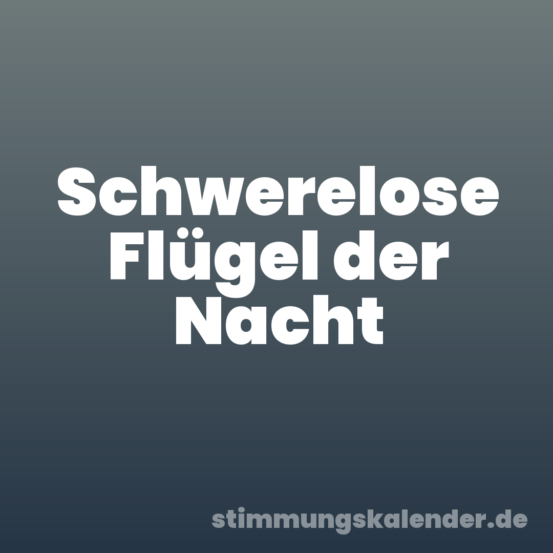 Schwerelose Flügel der Nacht