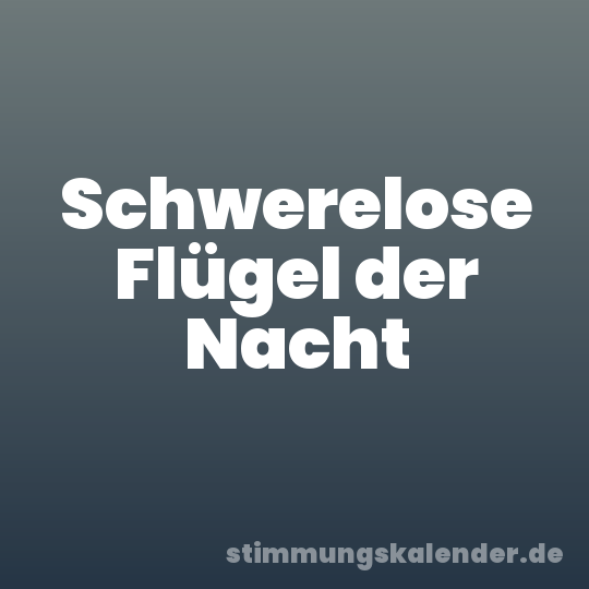 Schwerelose Flügel der Nacht