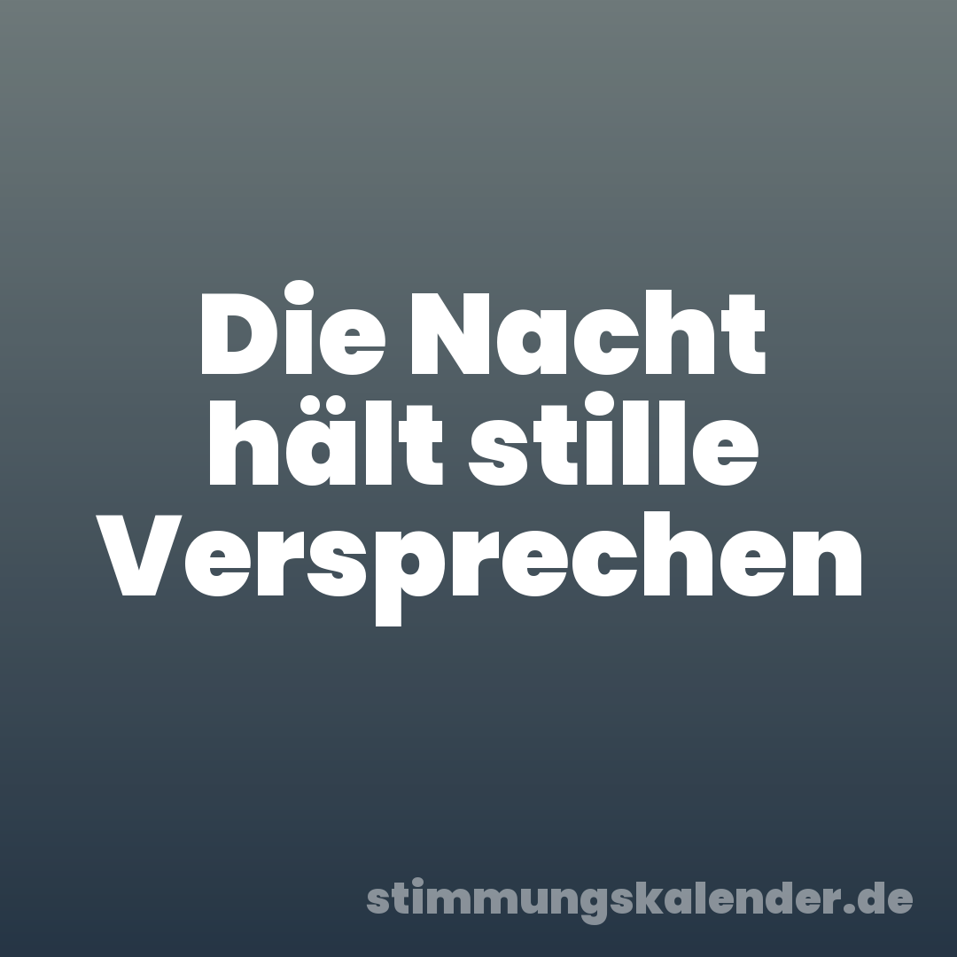Die Nacht hält stille Versprechen