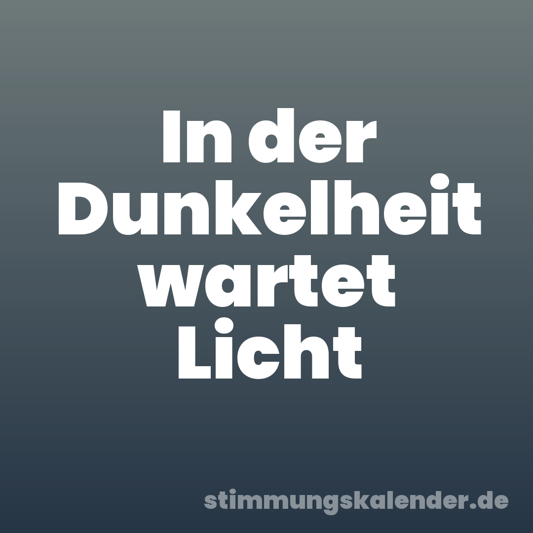 In der Dunkelheit wartet Licht