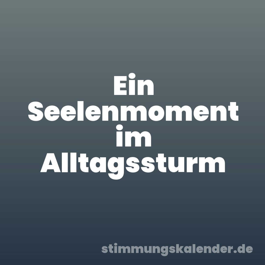Ein Seelenmoment im Alltagssturm