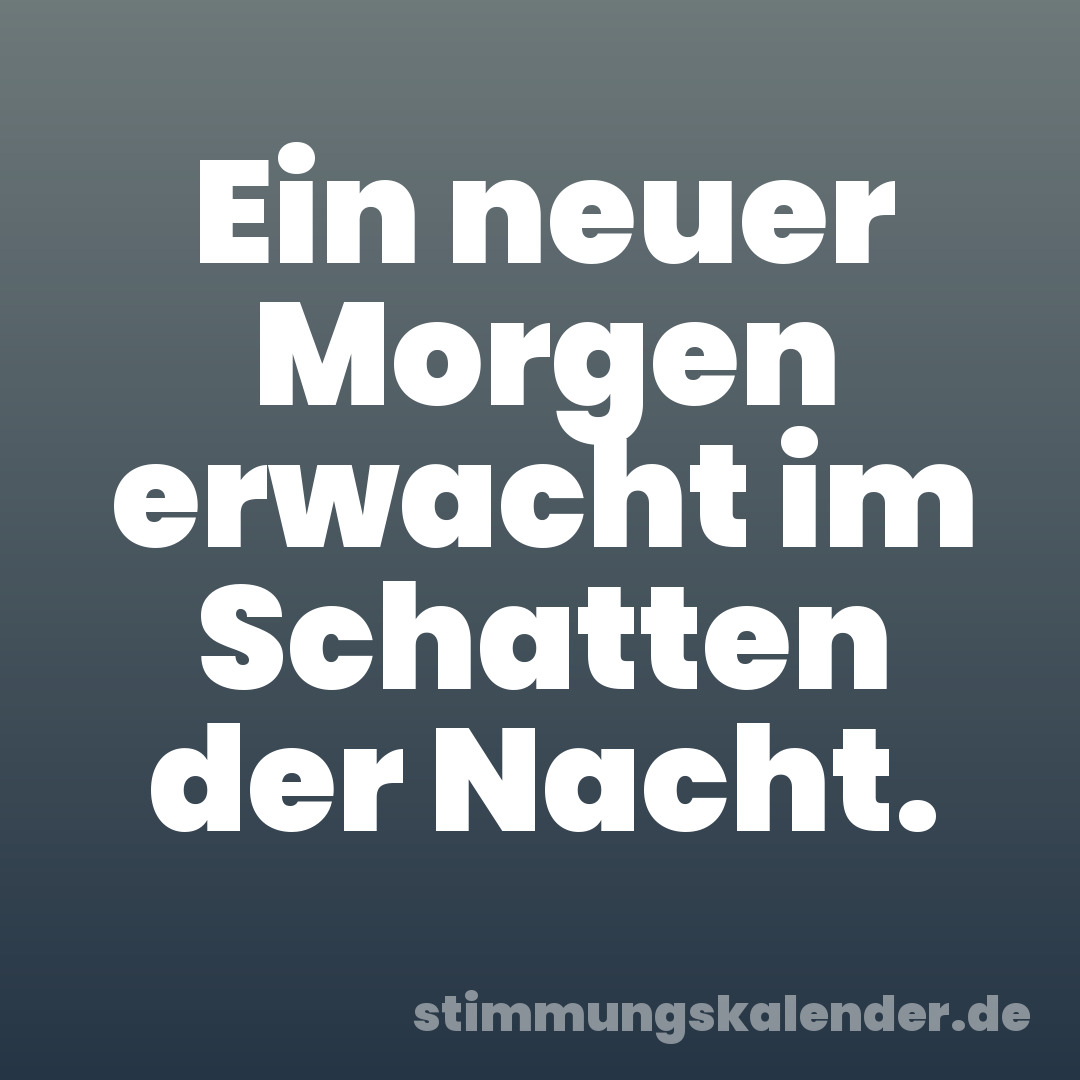 Ein neuer Morgen erwacht im Schatten der Nacht.