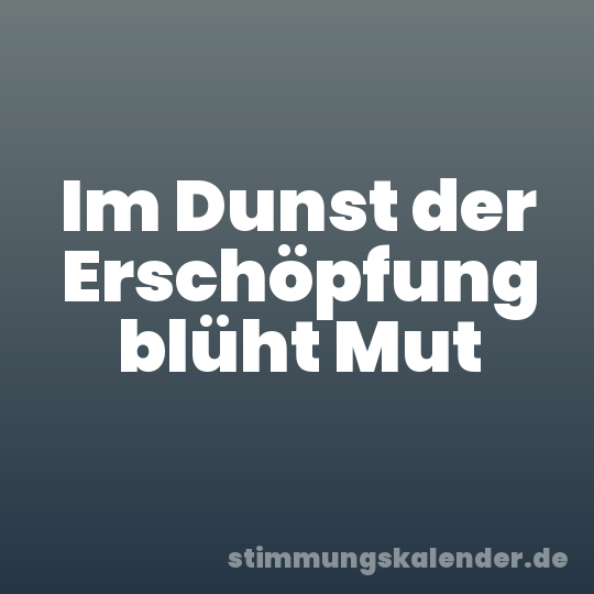 Im Dunst der Erschöpfung blüht Mut