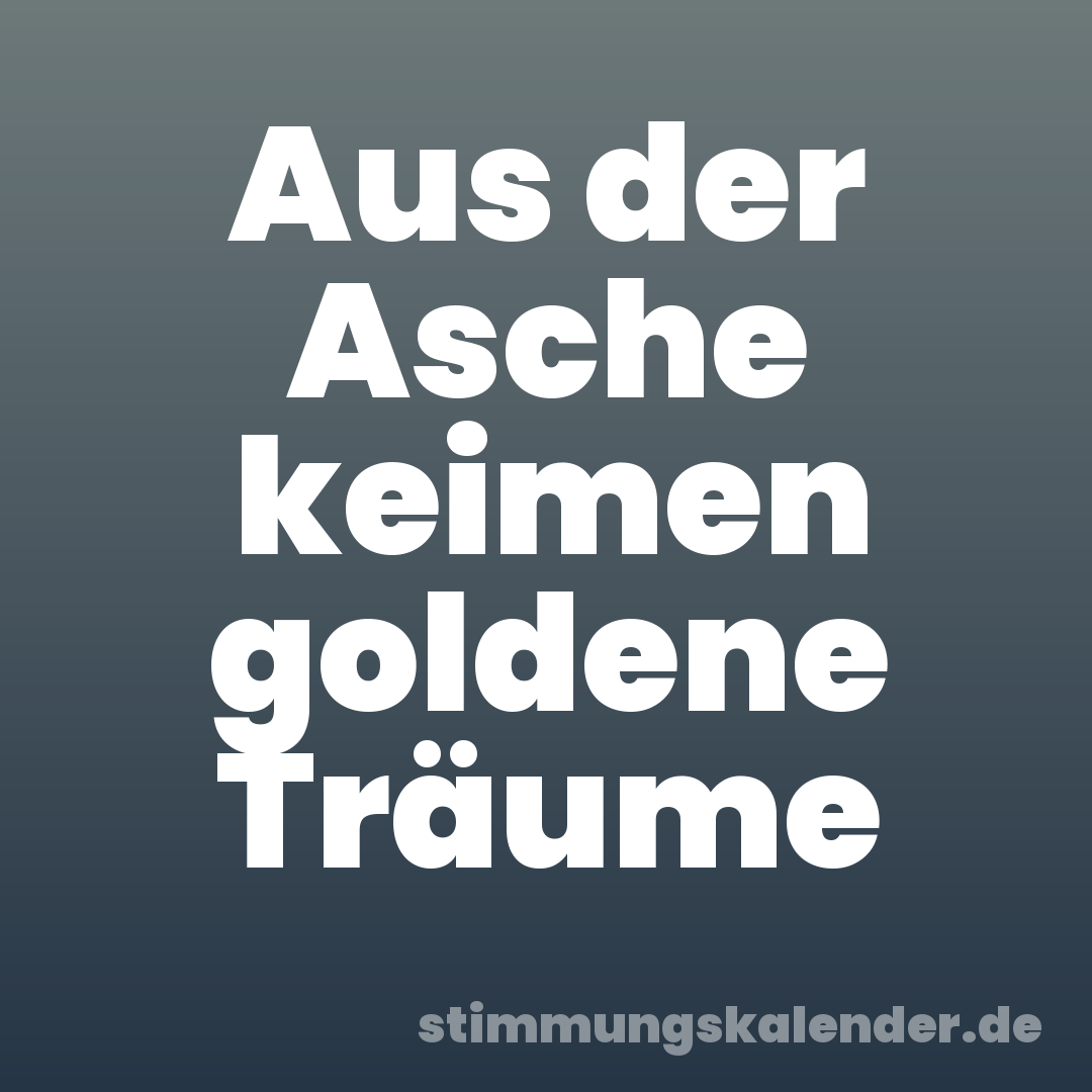 Aus der Asche keimen goldene Träume