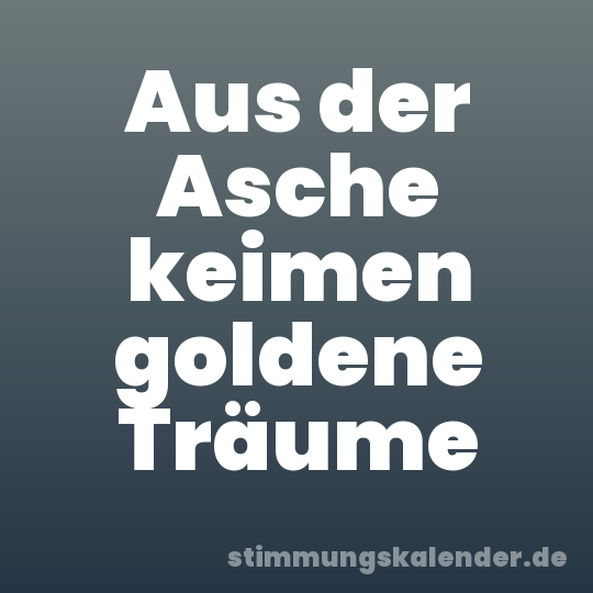 Aus der Asche keimen goldene Träume