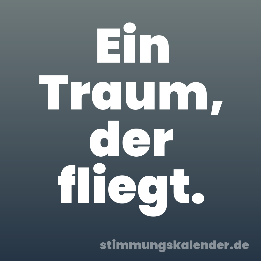 Ein Traum, der fliegt.