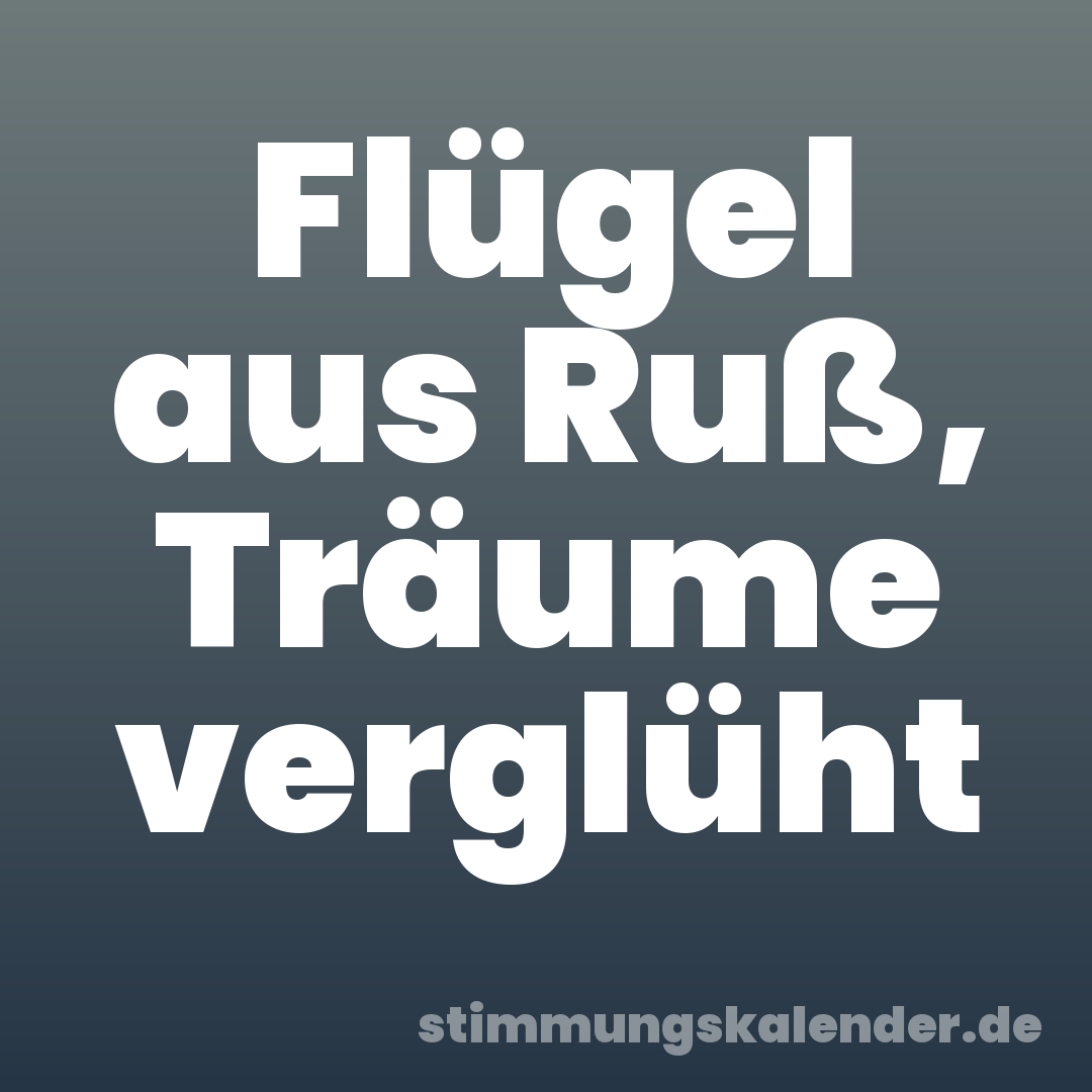 Flügel aus Ruß, Träume verglüht
