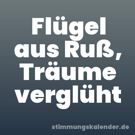 Flügel aus Ruß, Träume verglüht