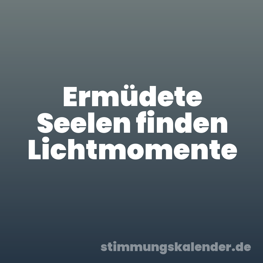 Ermüdete Seelen finden Lichtmomente
