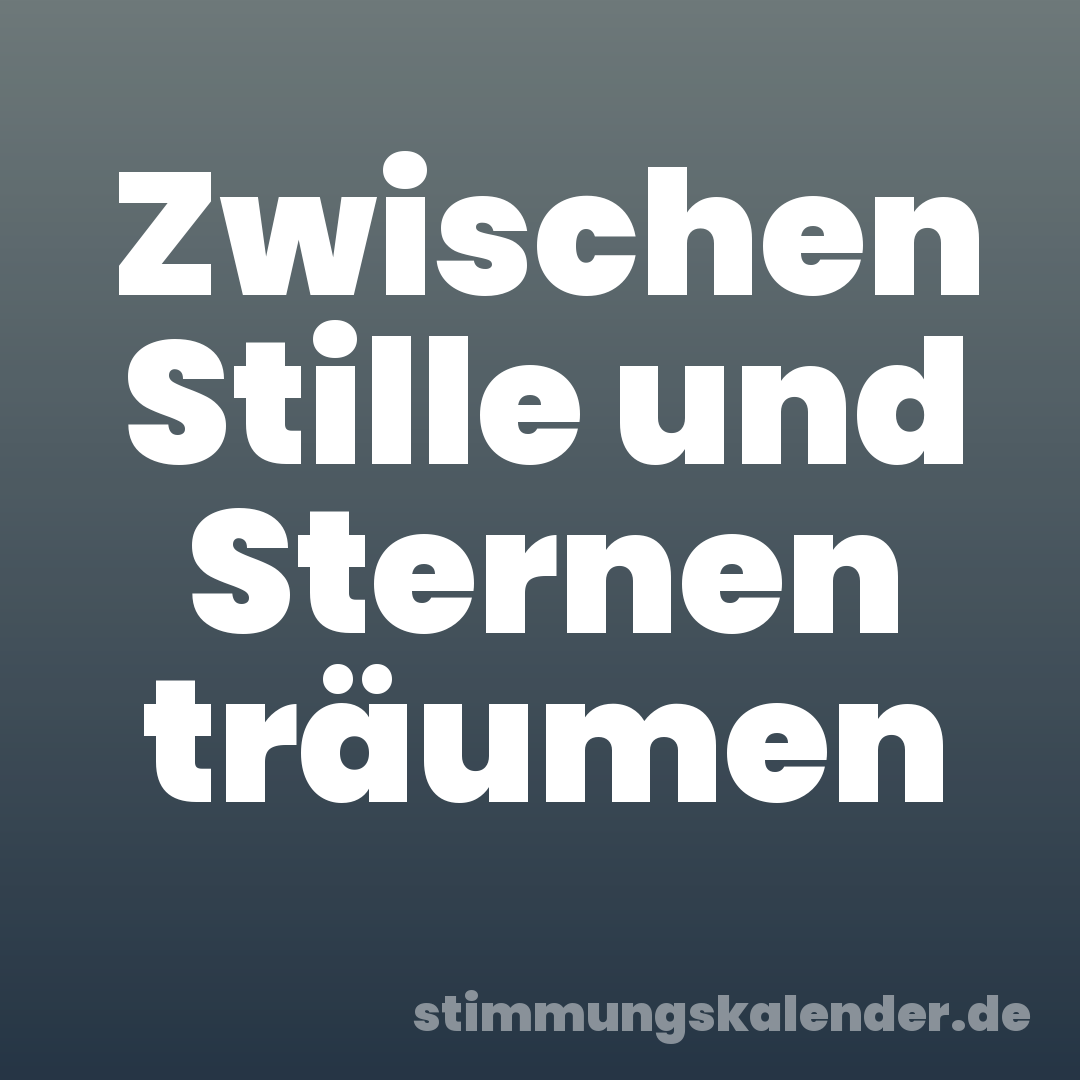 Zwischen Stille und Sternen träumen