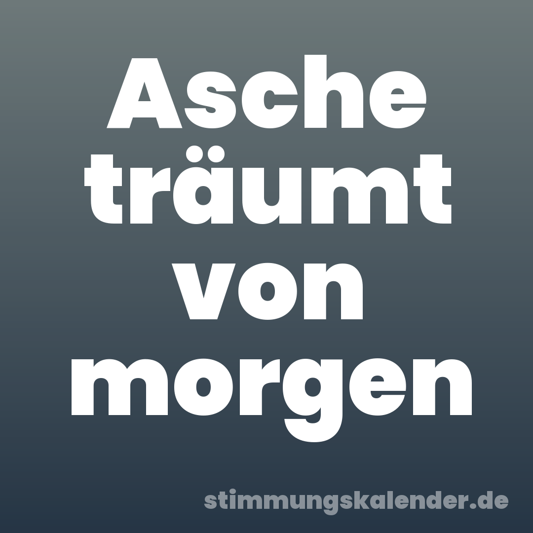 Asche träumt von morgen