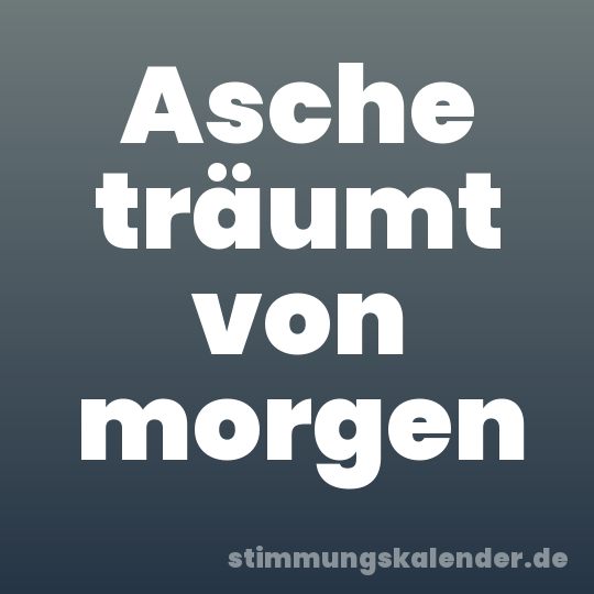 Asche träumt von morgen