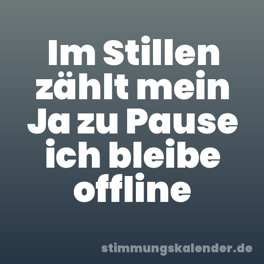 Im Stillen zählt mein Ja zu Pause ich bleibe offline