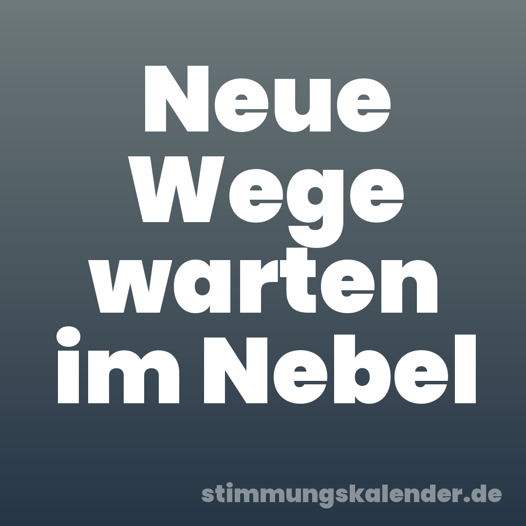 Neue Wege warten im Nebel