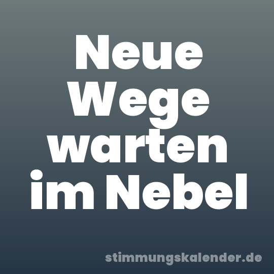 Neue Wege warten im Nebel