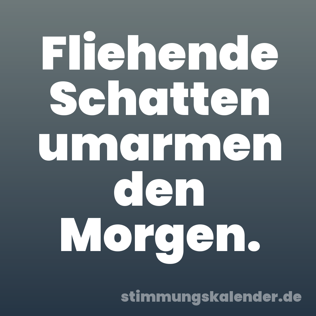 Fliehende Schatten umarmen den Morgen.